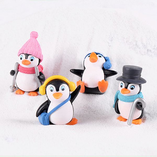 

4 pcs moss toy miniature eco-friendly party diy crafts ornament winter penguin