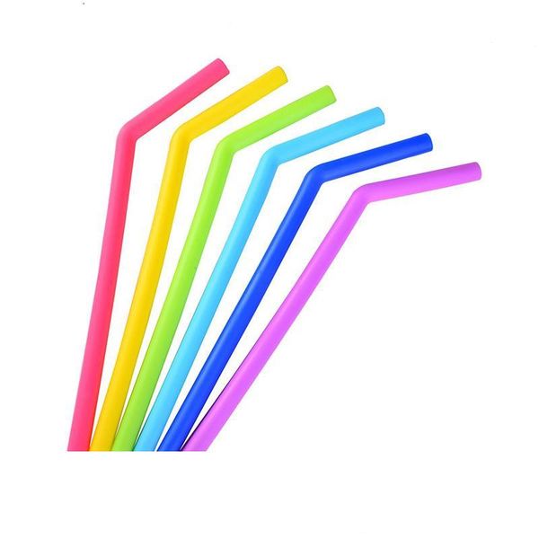 

reusable silicone drinking straws for stainless steel cups food grade 25cm silicone straight bent straws home bar cup wine glasses straws