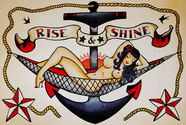

sailor jerry tattoo vintage rise shine 02 home decoration handpainted &hd print oil paintings on canvas wall art pictures wall decor 200904