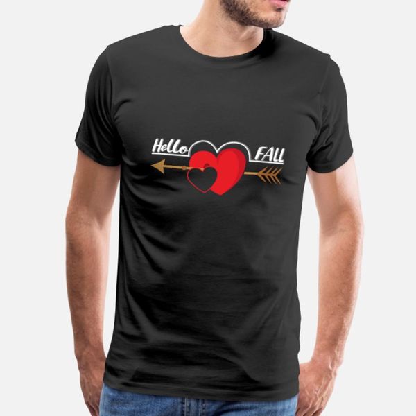 

hello fall in a relationship gift t shirt men designing 100% cotton crew neck pattern cute basic spring autumn leisure shirt