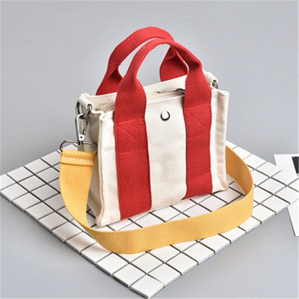 

fashion women bag korean version of the contrast color canvas small square bag women's shoulder messenger bolso mujer purses
