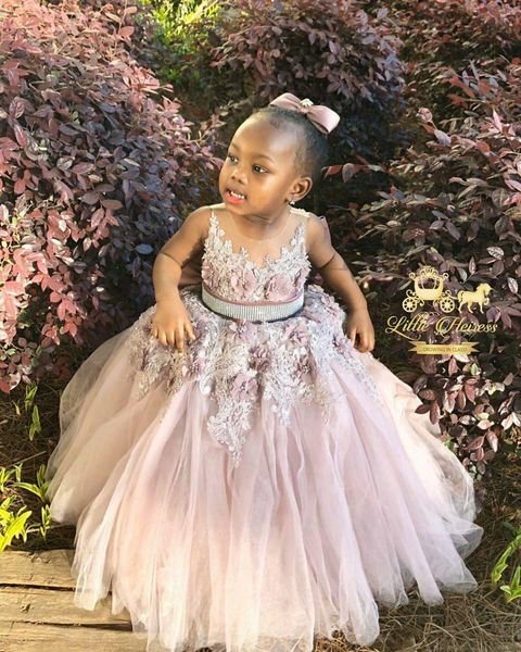 

lovely lace beaded sheer neck flower girl dresses hand made flowers little girl wedding girl' pageant dresses communion gowns, White;blue