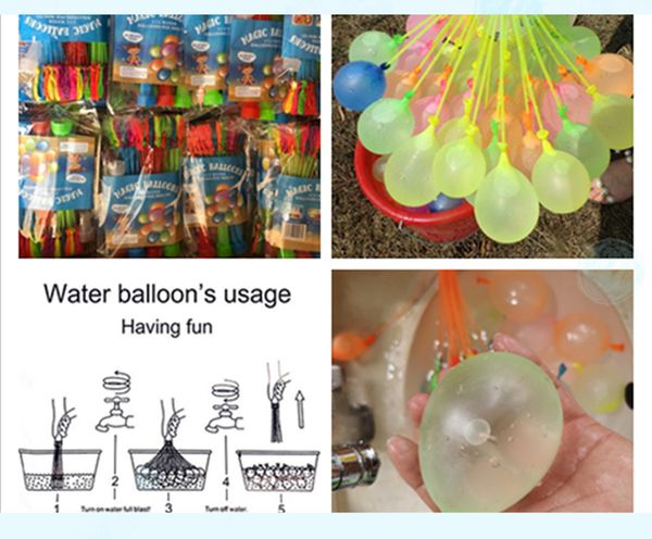 

promotional children's must-have magic small water polo balloon automatic knotting summer happy water bomb balloon fight toys ageqx
