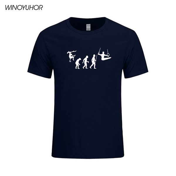 

summer fashion cotton t-shirts men evolution of gymnastics printing o-neck short-sleeve t shirts funny swinging rings tees