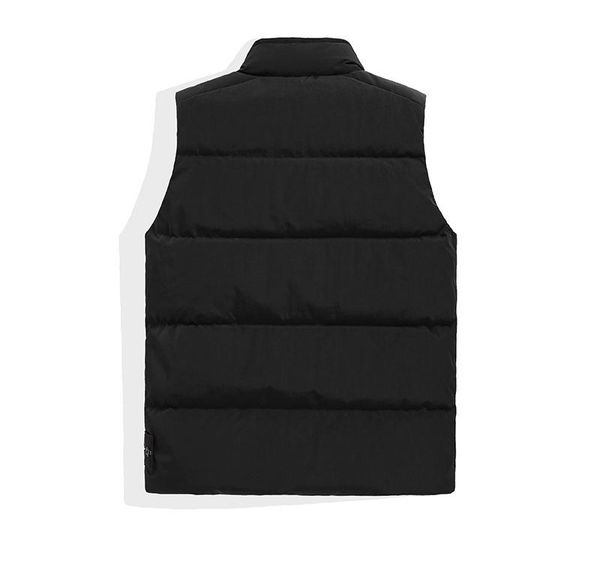 

stone pirates 19ss winter down jacket vest solid color large pocket sleeveless coat 90% white duck003, Black