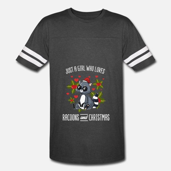 

just a girl who loves raccoons and christmas t shirt men create short sleeve crew neck novelty graphic fashion summer style leisure shirt