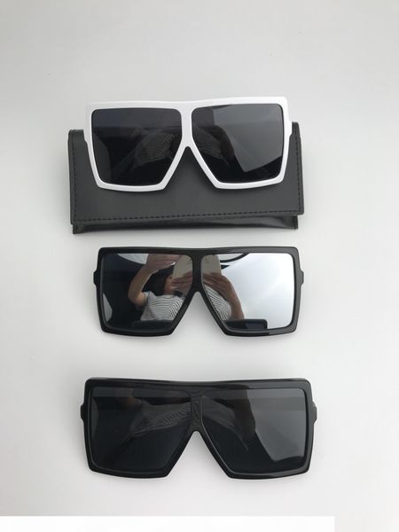 

betty sl 183 oversized sunglasses white frame grey shaded lenses gafa de sol sonnenbrille designer men brand sunglasses summer new with box, White;black