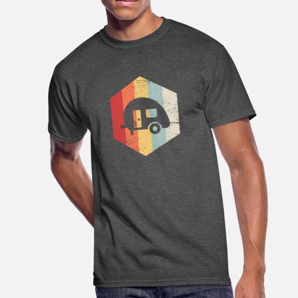 

retro camper rv icon t shirt men customized short sleeve round collar letter cute building summer formal shirt