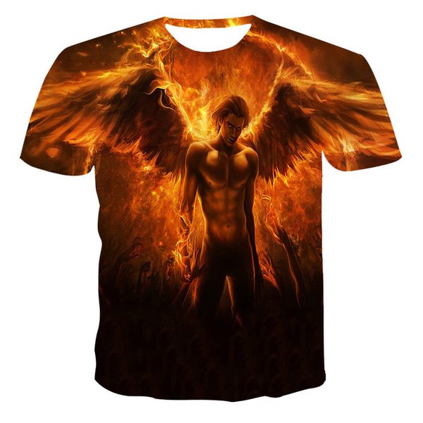 

summer new creativity skull print the 3d print shirts oversized horror anime men clothing