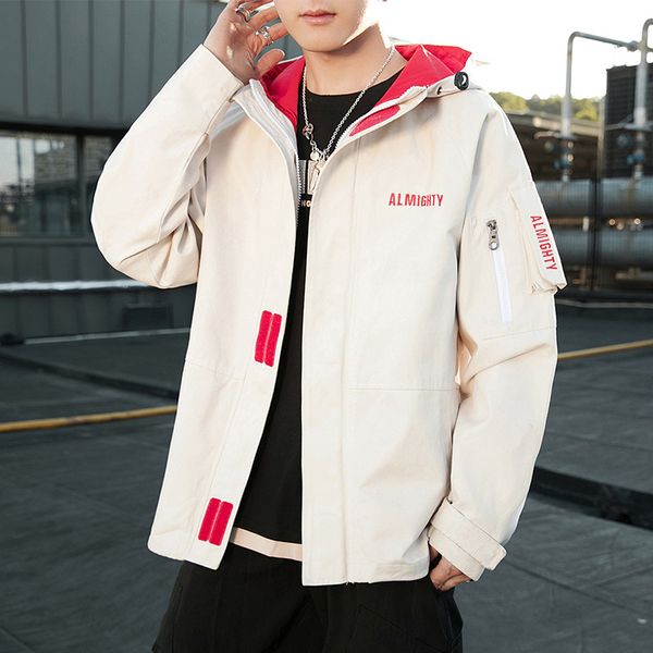 

New Mens Hooded Jacket Coat Autumn and Winter 2020 Fashion Casual Coats Korean Style with Pockets for Youth Slim Jackets Zipper Cotton