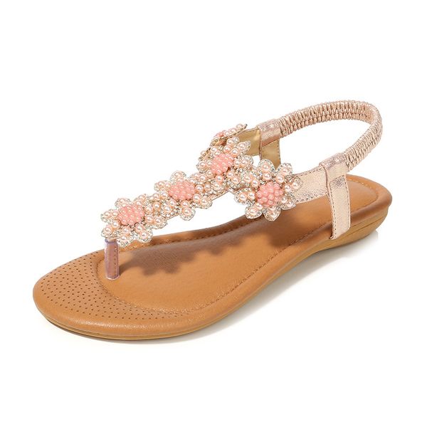 

ladies sandals fashion bohemian solid flat summer women shoes casual beach shoes flat women sandals ladies, Black