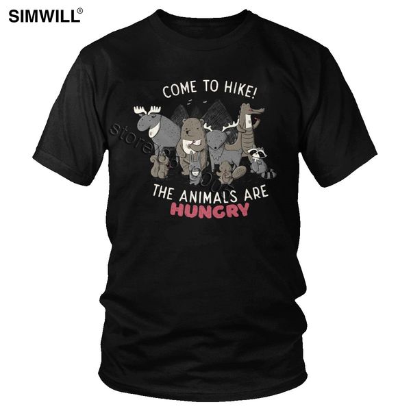 

лето новая майка мужская хлопка приходите hike tshirt коротким рукавом диких животных голодают печати t-shirt оптовая одежда