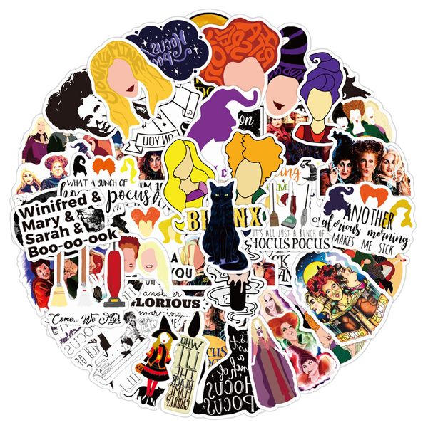 

pack of 50pcs wholesale witch doodle graffiti stickers waterproof no-duplicate sticker for notebook skateboard helmet bottle car decals