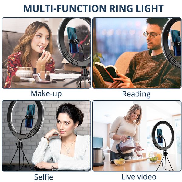 

12 inch led ring light portable usb ring lamp dimmable circular light deskwith phone holder tripod for selfie pgraphy
