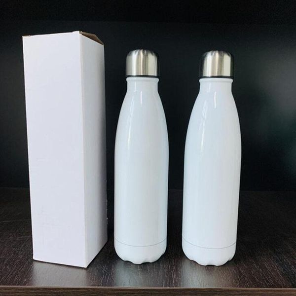 

white blank sublimation 17oz cola vasos de vaso bottle water bottle stainless steel double wall diy tumbler cups with lid
