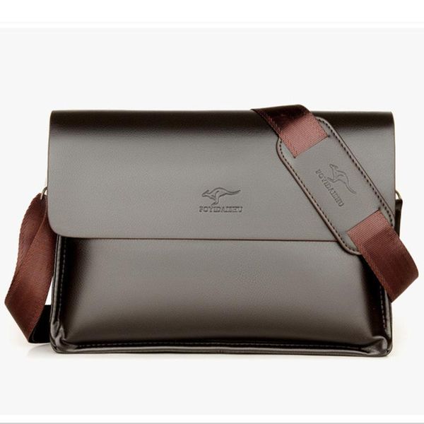 

men's brand designer kangaroo shoulder bag business office man messenger bag brand leather crossbody bags male lapcasual