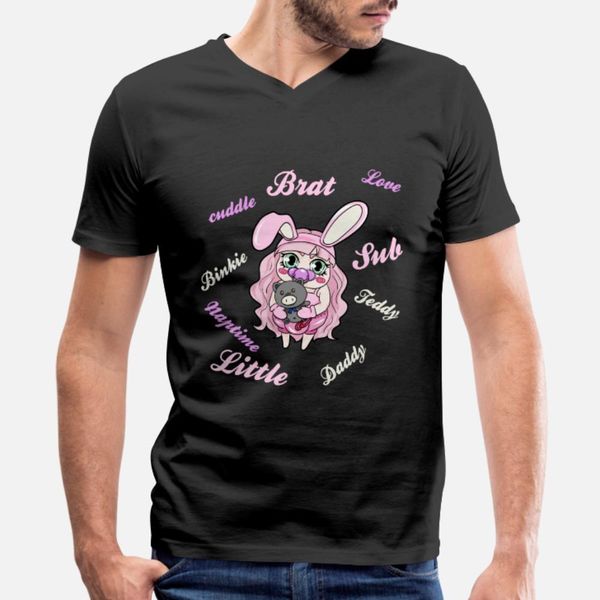 

brat little daddy sub binkie teddy diaper t shirt men printing short sleeve round neck cool fit basic summer style kawaii shirt