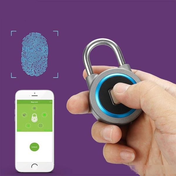 

mini bluetooth lock phone app waterproof keyless fingerprint lock unlock anti theft padlock door lock for ios android