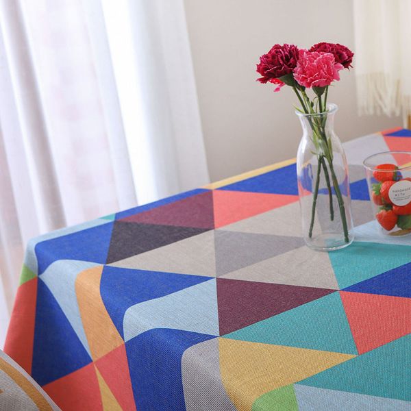 

table cloth patchwork pattern tablecloth color geometric cover dining room modern 1 piece kitchen decoration