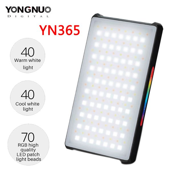 

flash heads yongnuo yn365 rgb led pography studio lighting 2500k-8500k 3300mah full color rechargeable battery lamp video pocket light