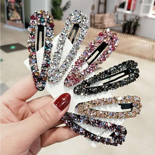 

sparkly rhinestones hair clips women glitter full crystal barrettes bobby pins metal hairpins barrettes hair jewelry for girls, Golden;silver