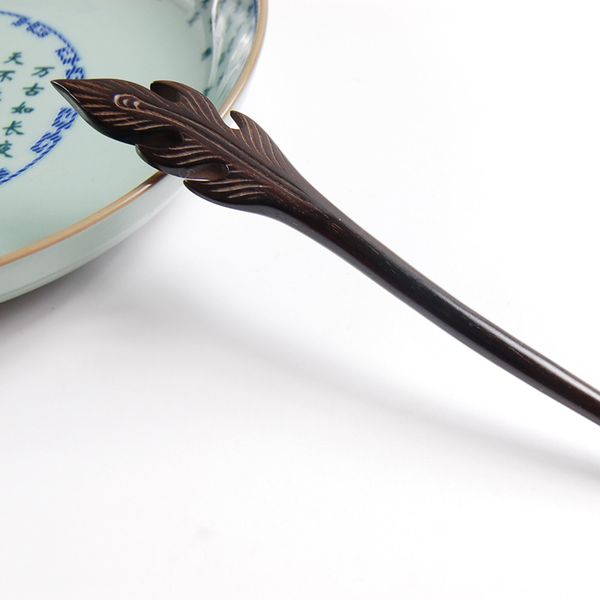 

forseven classical hairpin handmade ebony hair sticks vintage style black sandalwood hair fork women headdress wooden hairpin jl, Golden;silver