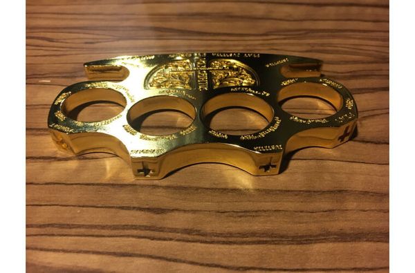 

high hardness hell detective constantine brass knuckle outdoor edc tools knuckles duster buckle break window self-defense tool