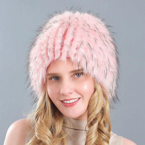 

ht3279 new women winter hat thick warm faux fur hat ladies ski earflap cap female warm winter beanie women skullies beanies, Blue;gray