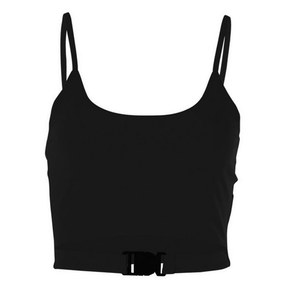 

mry women buckle tank crop vest summer short sleeve t shirt ladies, White;black