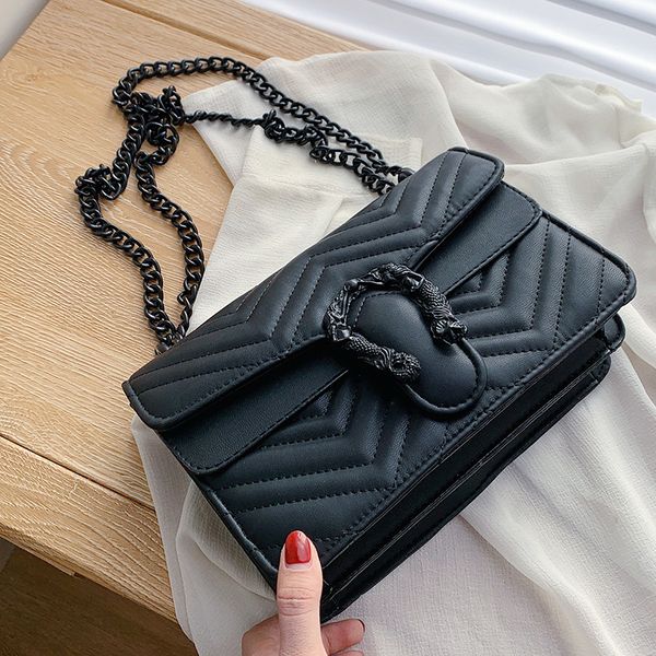 

2020 new fashion luxury women designer bags fashion wave pattern shoulder messenger bag genuine leather chain bag square pure color handbag