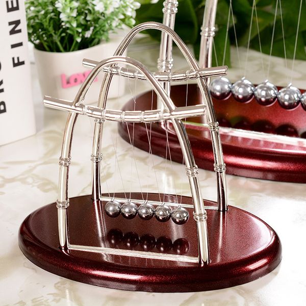 

3 large medium and small number sail-shaped newton ornaments inertia bumper ball arch iron wooden craftwork novelty gifts