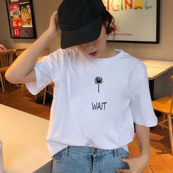 

t shirt women 2019 summer loose o-neck short sleeve letters printed harajuku 100% cotton woman tshirts