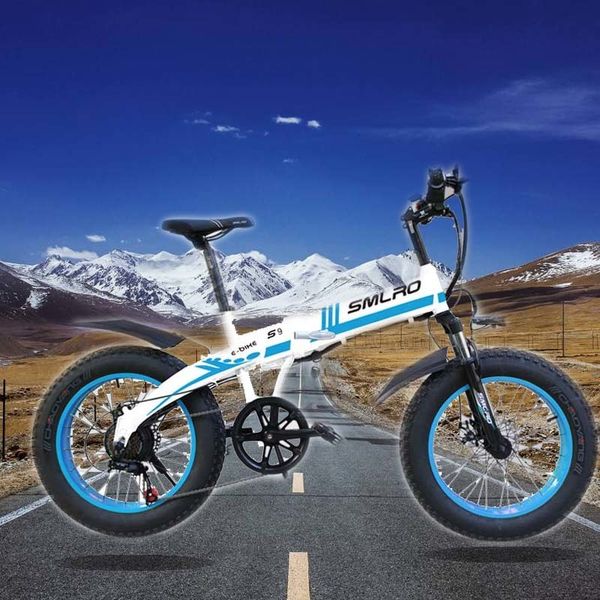 

s9f 20 inch fat tire electric bike 48v 10ah 350w electric bike, Silver;blue