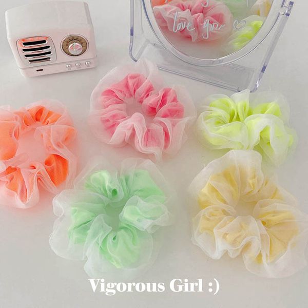 

ins candy color girls hair scrunchies lace girls scrunchies fashion kids hairbands hair accessories for girls head bands b1687, Slivery;white
