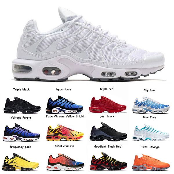 

2020 new tn plus running shoes mens triple white vibrant tropical gradient black red volt glow womens outdoor fashion sports sneakers shoes