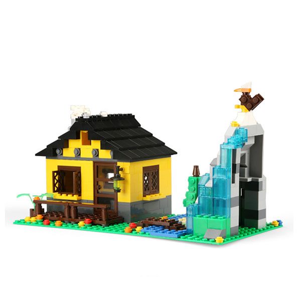 

wangge small particle bricks mini city street view series puzzle assembled ancient style building zhonghua street toy model