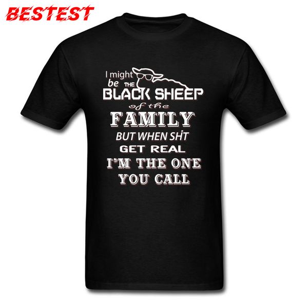 

letter print t-shirt men custom tees black sheep of the family t shirt cotton clothes funny designer streetwear high quality