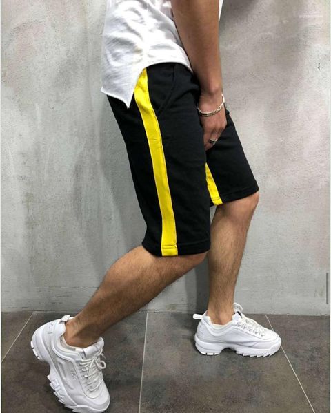 

sports athletic half shorts cotton designer shorts pantalones mens striped shorts summer casual, White;black