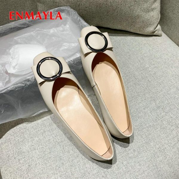 

enmayla 2020 wedding shoes genuine leather round toe slip-on casual square heel ladies shoes retro shallow womens 34-39, Black