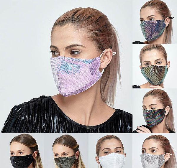 

shipping bling face spring suncreen outdoor mask summer anti-dust sequin breathable mask face bling reusable washable fashion ftoev