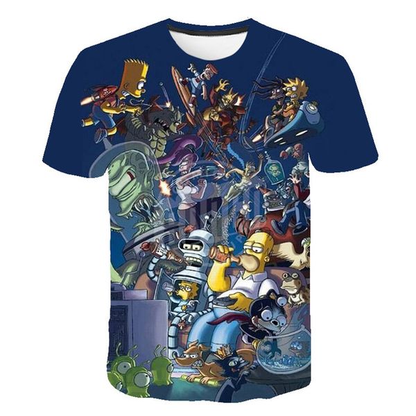 

new simpson men 3d anime o-neckmens cool male clothing 3d print shirts oversized oversized horror men clothing