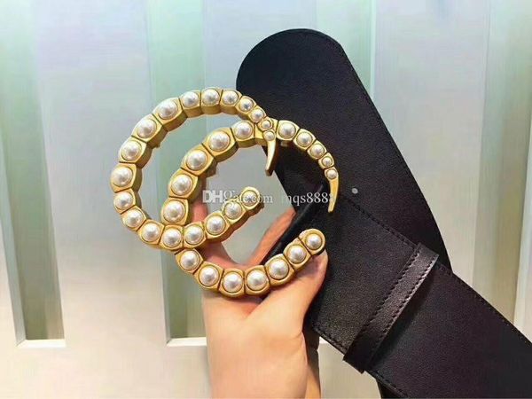 

new fashion designer belt womens big buckle belts cowhide belts for woman waist belts 7cm wide ing, Black;brown