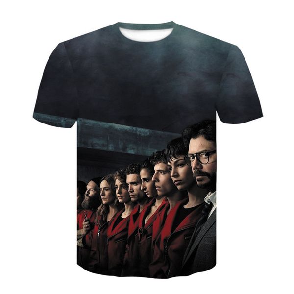 

house of paper la casa de papel black 3d print shirts graphic horror oversized men clothing