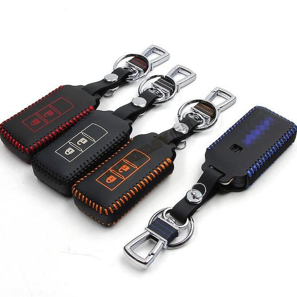 

car key bag layer leather cover 2007-2020 for mitsubishi asx pajero outlander ex car key case 2 button car accessories