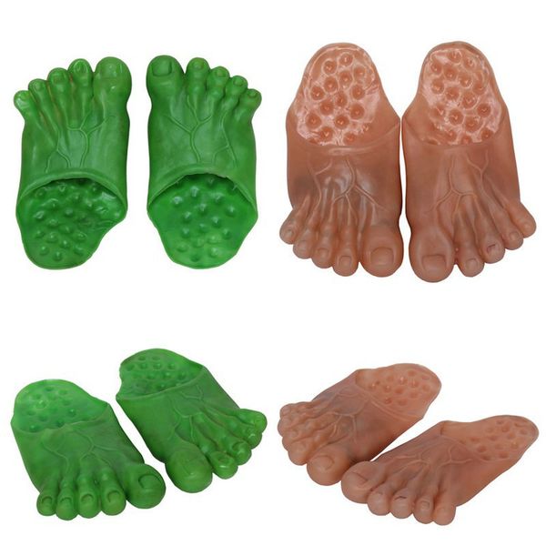 

Hulk Slippers New Soft Bottom Male Big Foot Slippers Party Shoes Funny Halloween Shoescover Show Cosplay Props for Clown