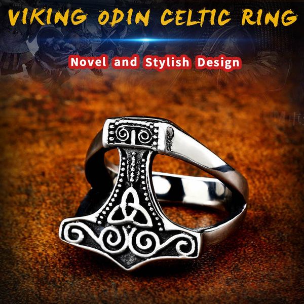 

beier 316l stainless steel new desgin viking amulet rune men ring europe fashion jewelry gift dropshipping, Golden;silver