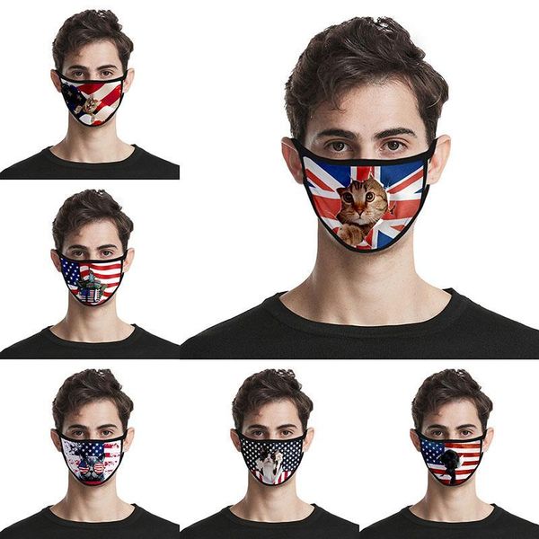

universal washable dustproof fabric and american flag men printed silk mask face 3d day for women ice mas fashion independence svyqpex