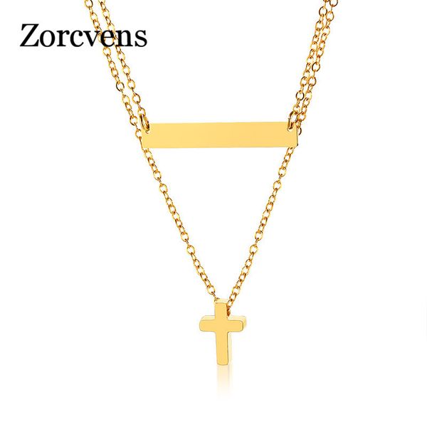 

modyle gold color cross charm choker for women stainless steel temperament female party holiday jewlery gifts, Silver