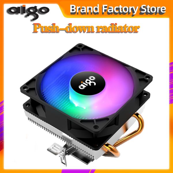 

aigo pc cpu cooling fan cooler 2 copper tube cpu cooler fan radiator aluminum heatsink for lga/1156/1366/am3/am4/1366