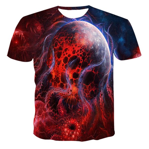 

summer anime new creativity skull print the 3d print shirts kawaii harajuku graphic men clothing